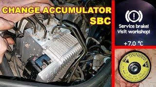 Mercedes W211 Changing SBC Brake Pressure Accumulator / Error C2131 Replacing SBC Accumulator W211