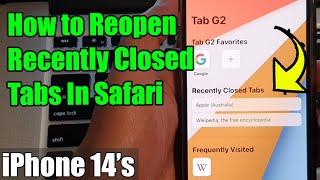 iPhone 14/14 Pro Max: How to Reopen Recently Closed Tabs In Safari