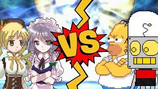 M.U.G.E.N Battles | Mami Tomoe/Sakuya Izayoi vs Homer Simpson/Robot Jones