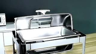 Chafing Dish Buffet Set Electric  Food Warmer Stainless Steel Square Catering Equipment Commercial