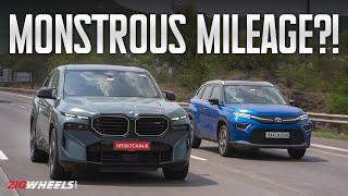 Toyota Hyryder Hybrid vs BMW XM PHEV: Mileage Test!