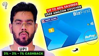 High Approval HDFC Biz First Rupay Credit Card with UPI CashBack!