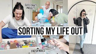 SORTING MY LIFE OUT  makeup declutter, at home BIAB nails & cute craft project