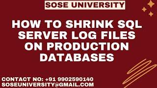 Shrink Sql Server Log files on Production Databases