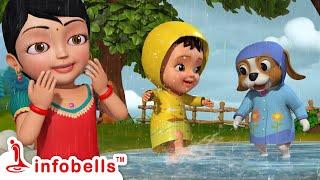 వర్షం పడుతోంది, వర్షం పడుతోంది - Rainy Day Fun | Telugu Rhymes & Cartoons | Infobells