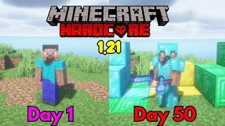 I survived 50 days in new 1.21 hardcore world #minecraft #gaming