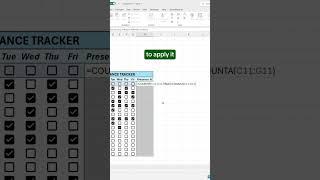 How to create an attendance tracker in Excel.#excel #workhacks #corporate #exceltricks #spreadsheets