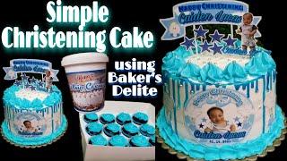 Simple Christening Cake using Baker's Delite whip creme| Christening Cake| Mommy Rheine