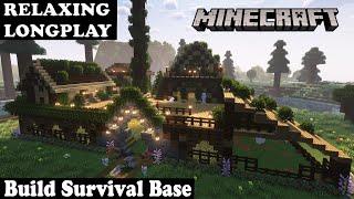 Minecraft Relaxing Longplay - Build Survival Base - Cozy Cottage House (No Commentary) 1.19