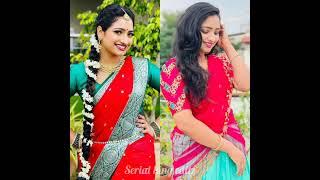 zee tamil serial heroines saree vs half saree #shorts #zeetamil #serial #maari #peranbu #rajini