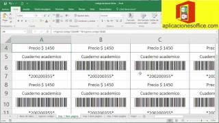 Generar e imprimir código de barras con excel (Ref. CB1)