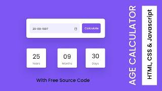 Age Calculator | HTML, CSS, Javascript Project