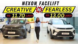 Nexon Facelift CREATIVE VS FEARLESS Variants  Comparison Video - Nexon Top Model Vs Middle Model