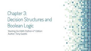 Introduction to Python - Chapter 3 - 2022