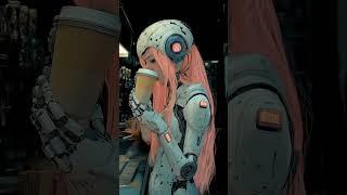 Morning coffee #ai #aiart #cyberpunk2077 #cyberpunk #midjourney #hailuoai #aifilms #futuristic