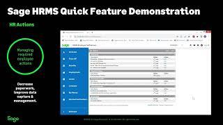 Sage HRMS Quick Features - Understanding the role of the HR Actions module.