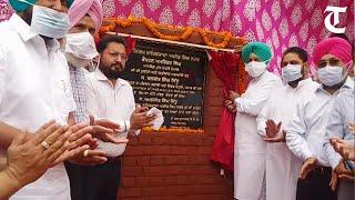 Punjab Health Minister Balbir Singh Sidhu lays foundation stone of sewer line in Mohali