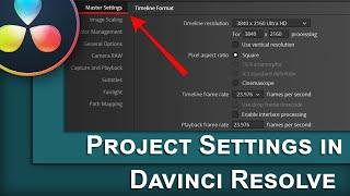 Project Settings in Davinci Resolve - Deutsch