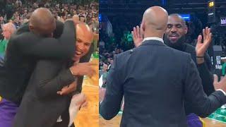 LeBron James messes with Richard Jefferson after Kevin Love and Tristan did 