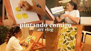 Pintando uma tela comigo e aprendendo a amar minha companhia + novo hobbie, materiais, arte...