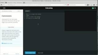 Codecademy Introduction to Ruby 16/16: Comments