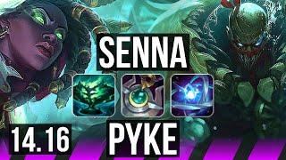 SENNA & Ezreal vs PYKE & Kai'Sa (SUP) | 3/0/14 | EUW Challenger | 14.16