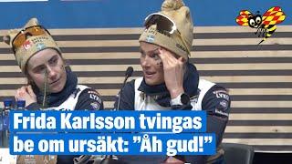 Skidsnack: Frida Karlsson tvingas be om ursäkt: ”Åh, gud”