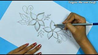 Flower design drawing with pencil/how to draw flower designs/flower designs drawing/flower designs