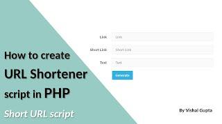 How to create URL Shortener script in PHP