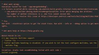 [!] App requires Multidex support | flutter | error
