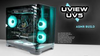 UVIEW UV5 - Black Panoramic PC Build | RTX 4070, i5 13500 | ASMR PC Build