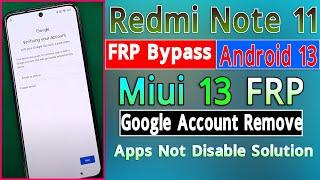 Redmi Note 11 FRP Bypass MIUI 13 Redmi Note 11 Google Lock Remove Redmi Note 11 FRP Bypass 2023