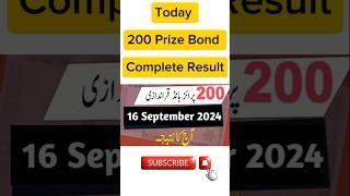 Today 200 prize bond result 16-9-2024 #short #shorts #viral #trending #bonds #shortsvideo