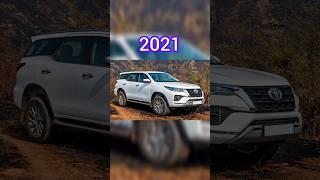 Toyota fortuner car upgrade evolution of 2004-2024 