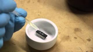 Decapping ICs (removing epoxy packaging from chips to expose the dies)