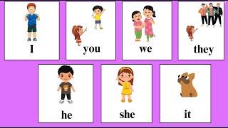 Subject pronouns | I, you, we, they, he, she, it | Flashcards with Game