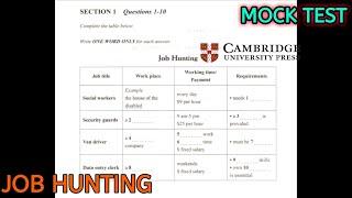 IELTS Listening JOB HUNTING TEST || CAMBRIDGE OFFICIAL || 2021