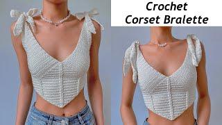 Crochet Corset Bralette Tutorial | Crochet Corset Top | Chenda DIY