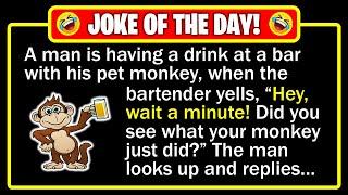  BEST JOKE OF THE DAY! - A man walks into a bar with his pet monkey...  | Funny Daily Jokes