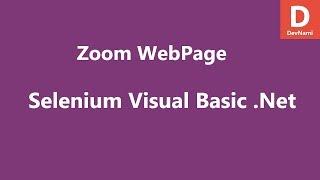 Selenium Visual Basic .Net Zoom WebPage