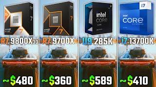 RYZEN 7 9800X3D vs RYZEN 9700X vs ULTRA 9 285K vs i7-13700K | Test in 6 Games