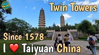  4K walk Taiyuan China | Twin Towers Temple Since 1578 | 山西太原双塔寺