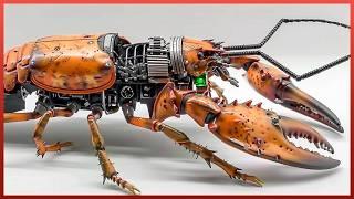 Man Turns DEAD Animals Into Mind Blowing ROBOTS | Cyborg Beetle & Lobster by @YiZhizhu