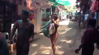 foreigner girl abuse by indian in holi with colours