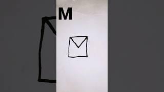 Draw picture with letter "M" #envelope #drawing #education #creative #easy #ytshorts