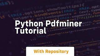 python pdfminer tutorial