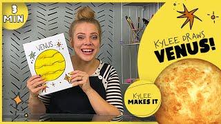 How to Draw Venus! | Kylee Draws the Planet Venus - Drawing the Planets Videos for Kids