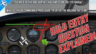 Holding Pattern Entry Explained (Teardrop, Parallel, Direct) - FAA IFR Written Test Question