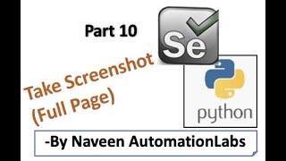 How to take Screenshot (Full Page) in Selenium Python - Part 10