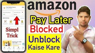 Amazon Pay Later Blocked How To Unblock | Amazon pay later ko unblock Kaise kare |